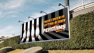 Penguines Movie Billboard Design